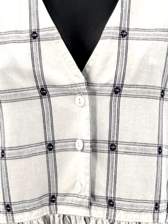 Vintage OshKosh Womens Dress 8 Cottage Country Prairie Blue‎ White Windowpane - Picture 3 of 8